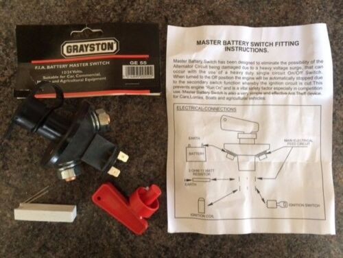 thumbnail image 2 of FIA Type Master Battery Isolator Switch With 2 Keys And 12Ft Pull Cable - D G Rally Ltd 2 of 5