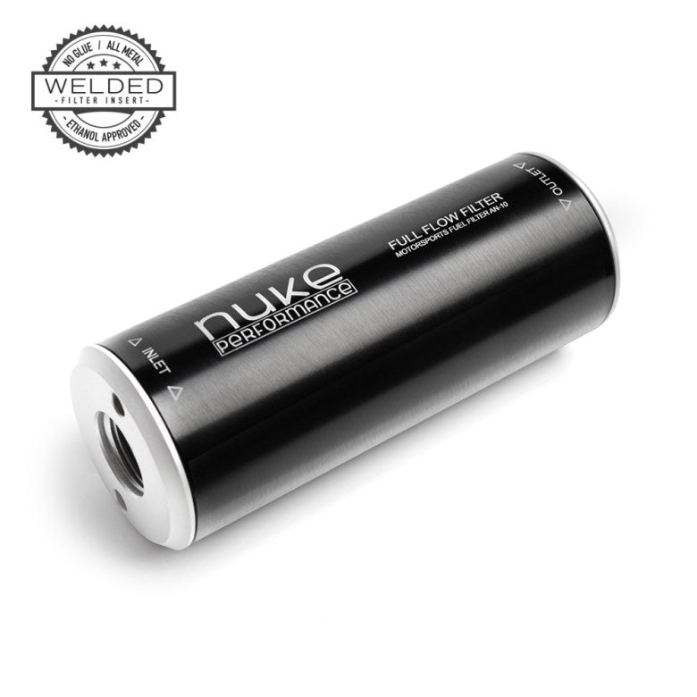 Nuke Fuel Filter Slim 100 micron AN-10 Stainless Steel – Racer Products