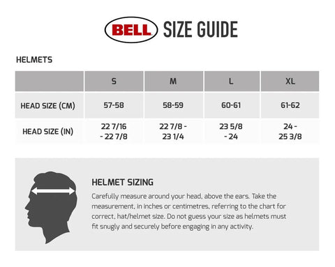 bell 500 helmet size chart Bell Helmet 500-TX Classic – Racer Products