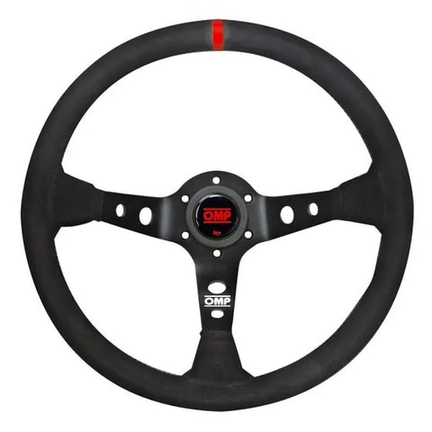 OMP Steering Wheel Corsica – 330mm Suede with Red Stitching